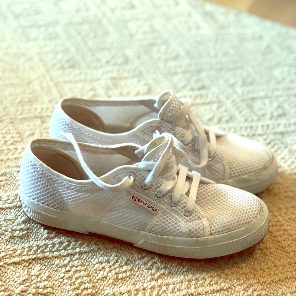 Superga all-white sneakers stylish for summer!!